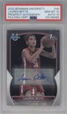 Lauren Betts from the 2022-23 Bowman University Chrome set graded by PSA and given an overall grade of 10.