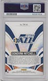 Donovan Mitchell from the 2018-19 Panini Certified set featuring a Mirror Green parallel graded by PSA and given an overall grade of 10.