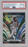 Donovan Mitchell from the 2018-19 Panini Certified set featuring a Mirror Green parallel graded by PSA and given an overall grade of 10.