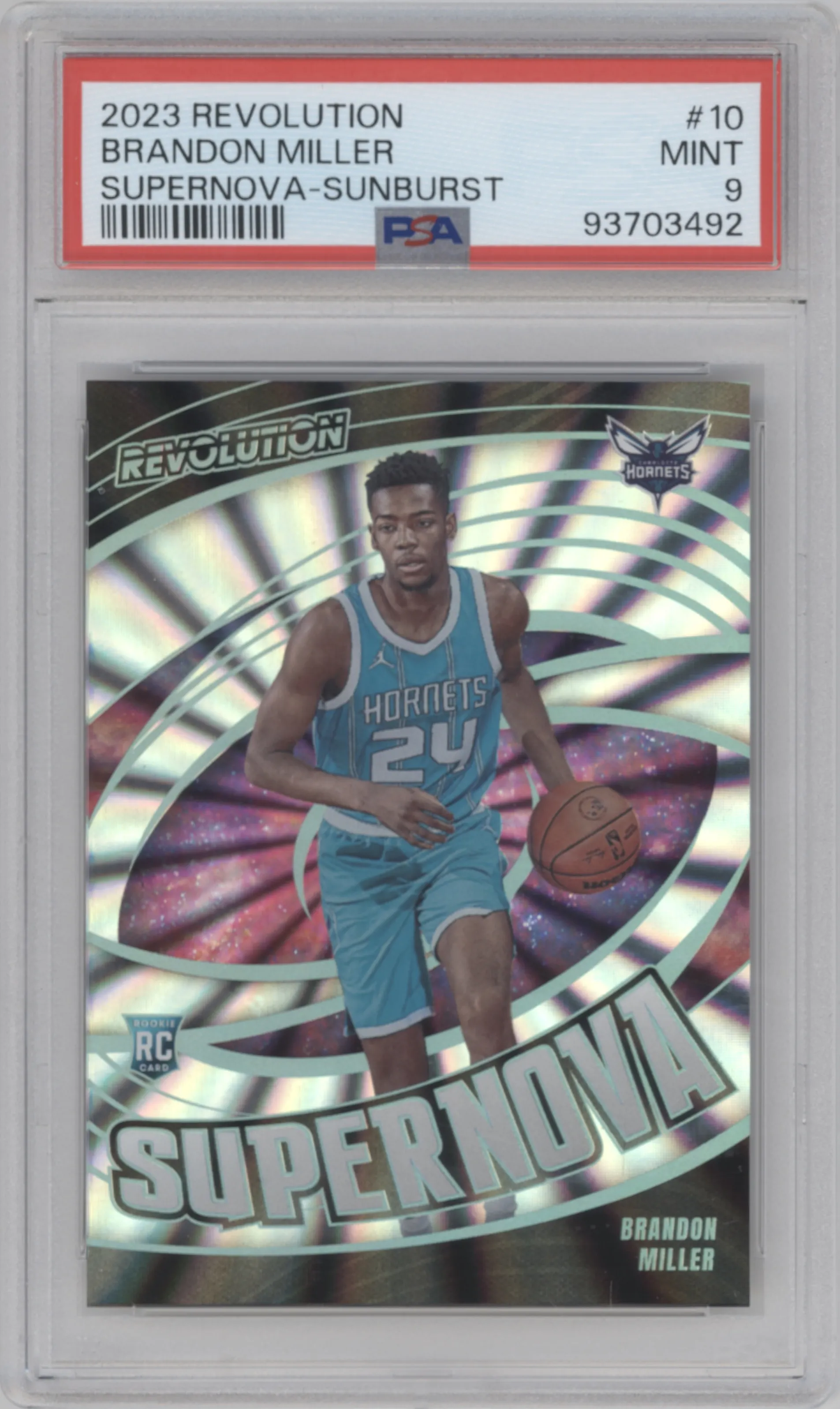 2023 Panini Revolution Supernova Brandon Miller Sunburst PSA 9
