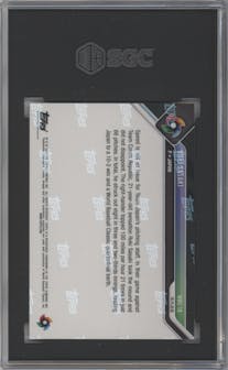Roki Sasaki from the 2023 Topps Now World Baseball Classic set graded by SGC and given an overall grade of 9.5.