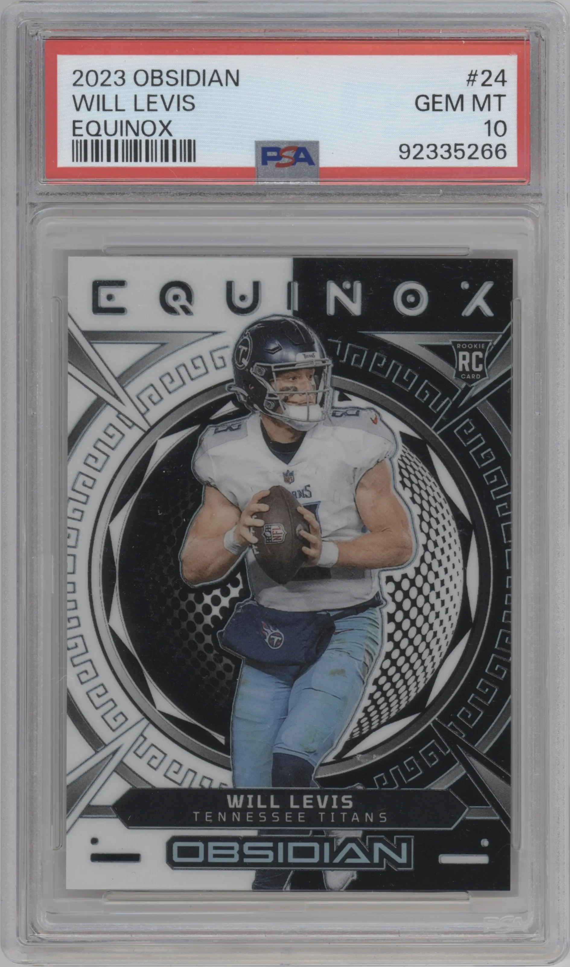 2023 Panini Obsidian Equinox Will Levis PSA 10