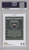 Quentin Johnston from the 2023 Panini Donruss set graded by PSA and given an overall grade of 9.