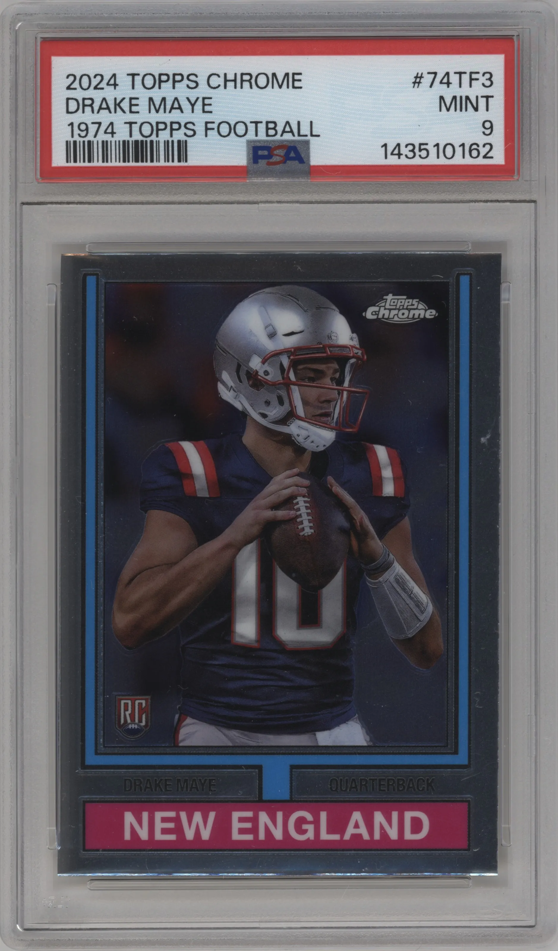 2024 Topps Chrome 1974 Drake Maye PSA 9