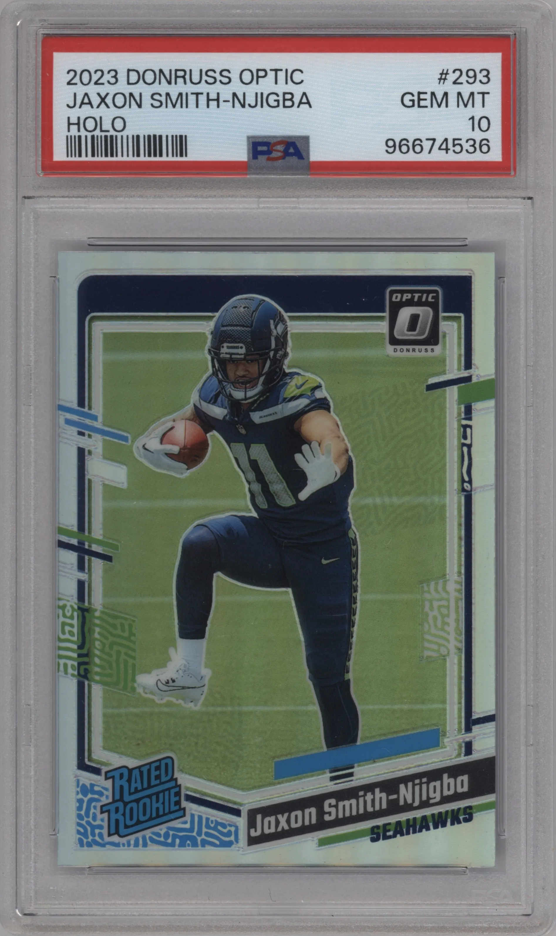 2023 Donruss Optic Rated Rookie Jaxon Smith-Njigba Holo #293 PSA 10