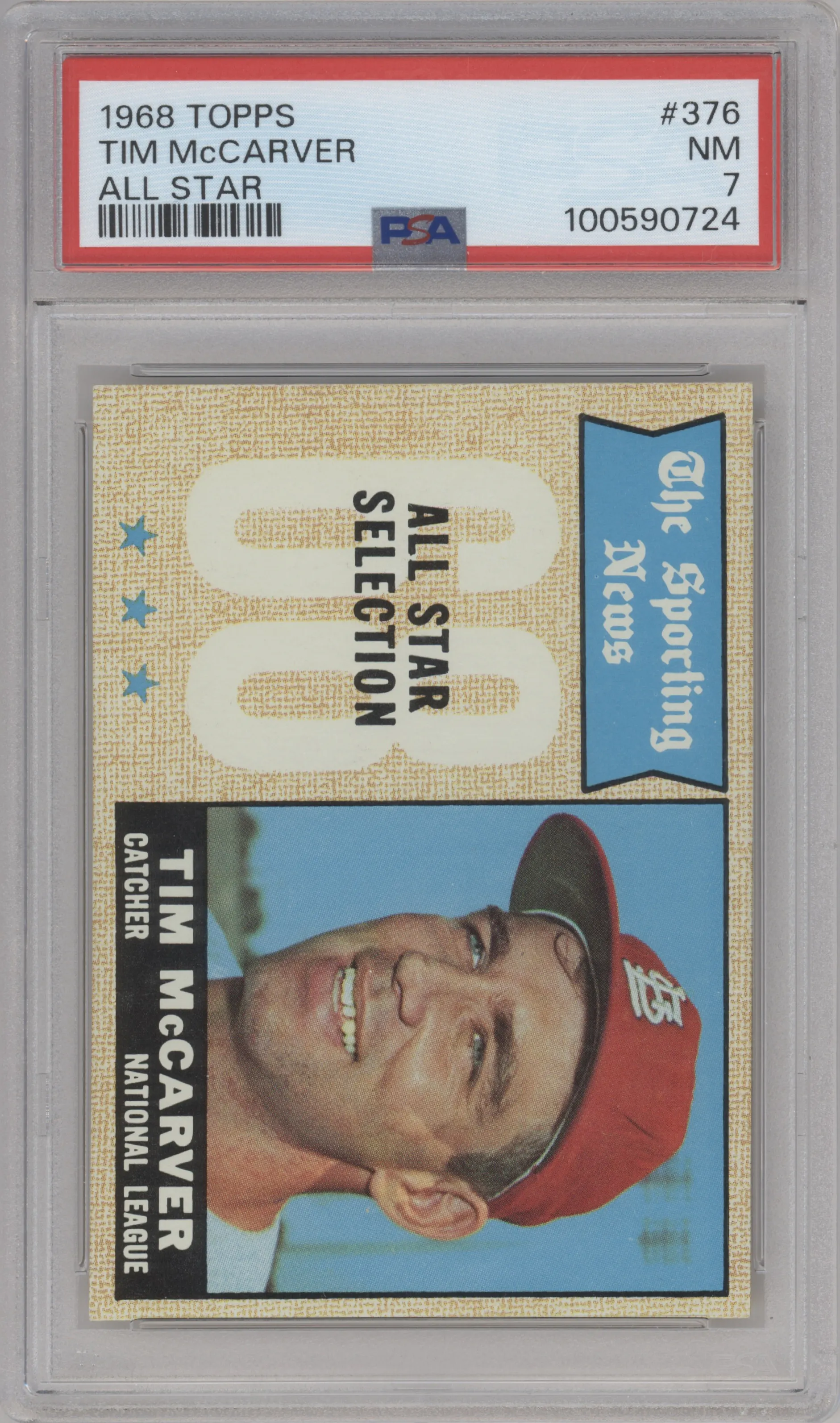 1968 Topps Tim McCarver PSA 7