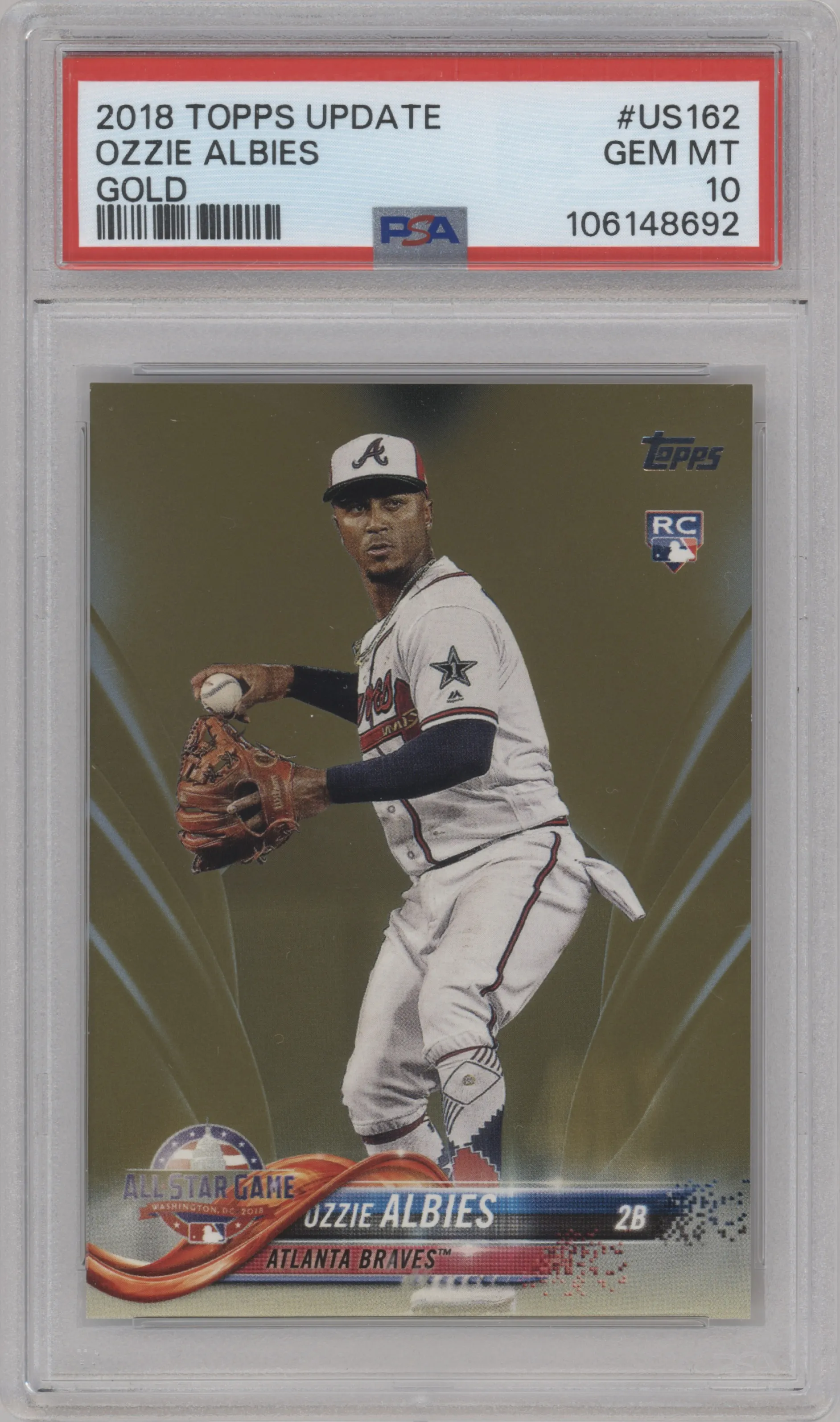 2018 Topps Update Ozzie Albies Gold #US162 PSA 10