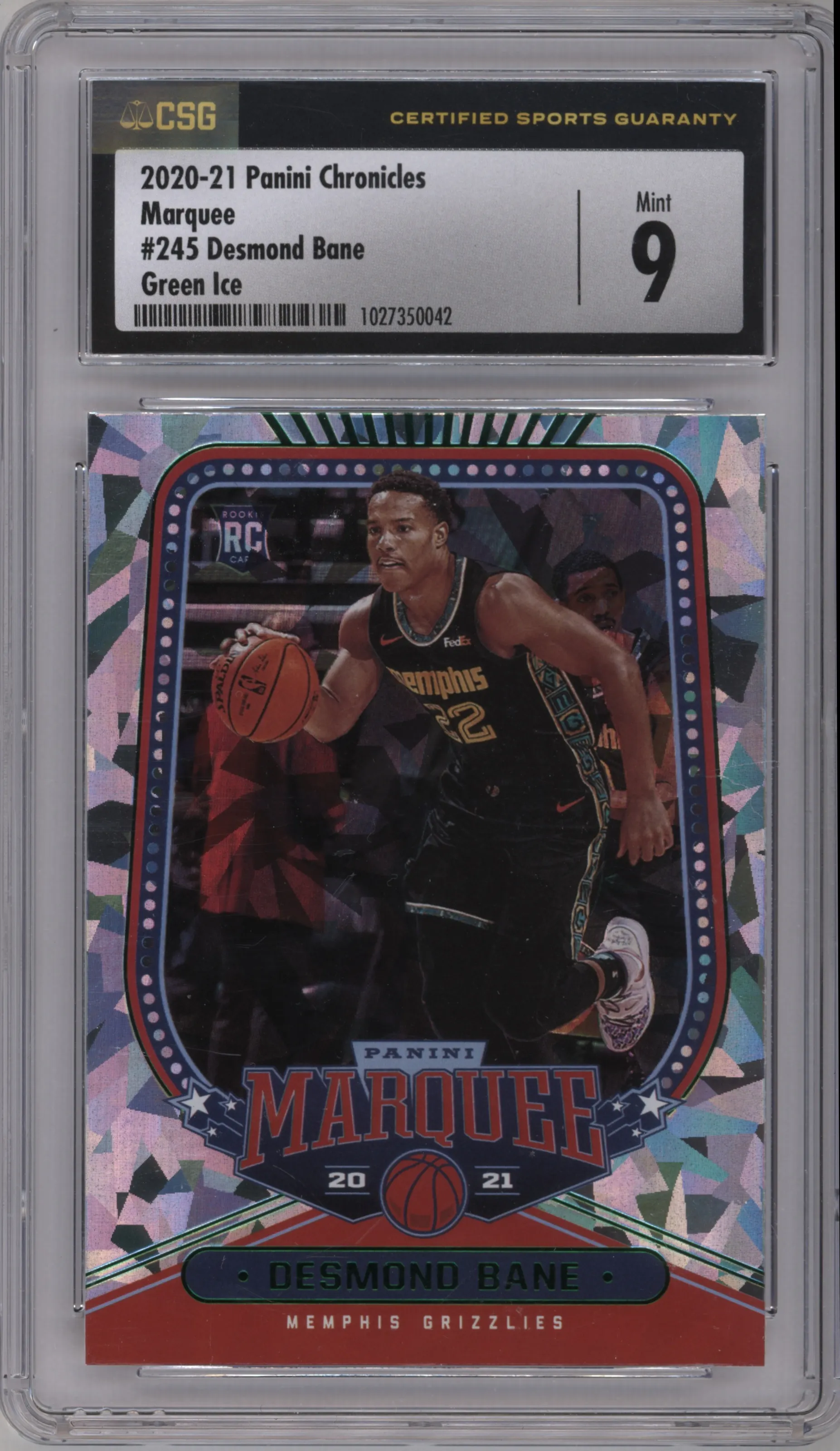 2020 Panini Chronicles Marquee Desmond Bane Green Ice CGC 9