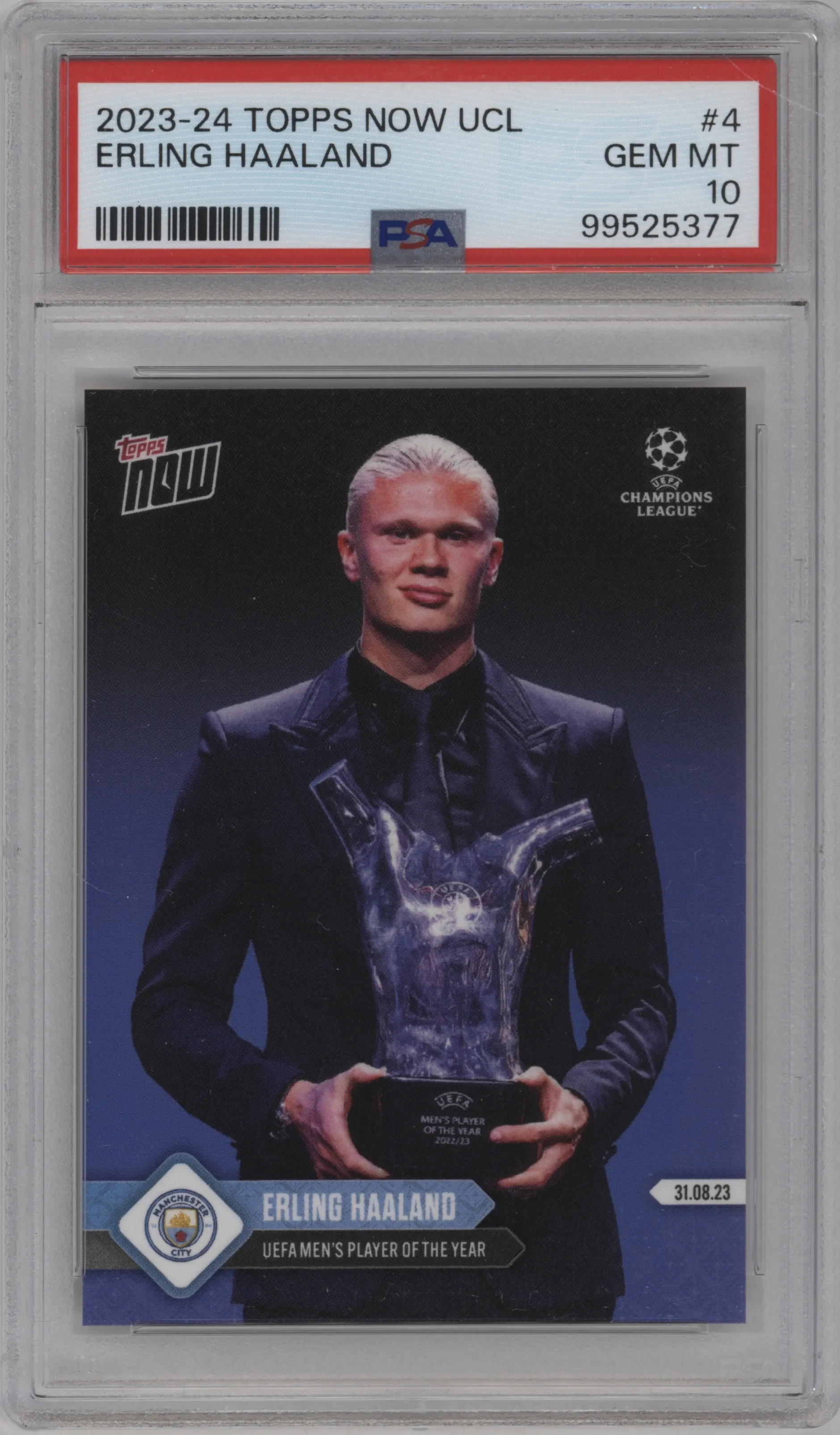 2023 Topps Now UEFA Champions League Erling Haaland #004 PSA 10