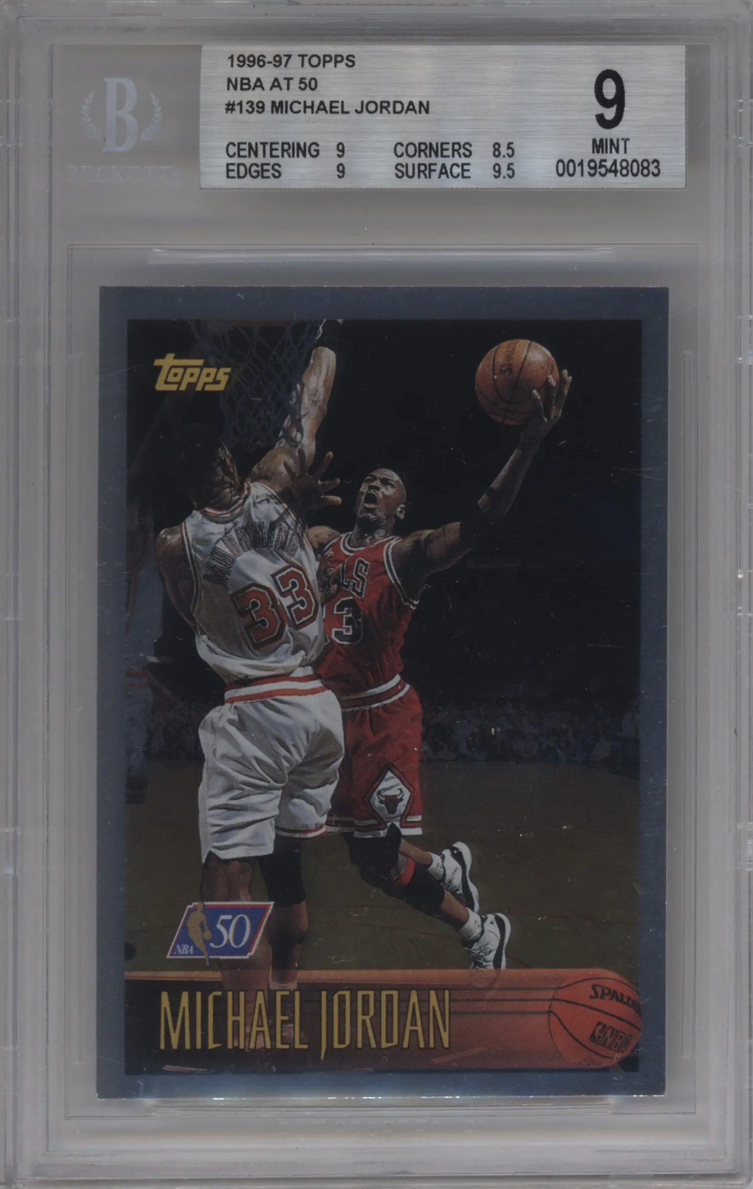 1996 Topps Michael Jordan NBA at 50 #139 BGS 9