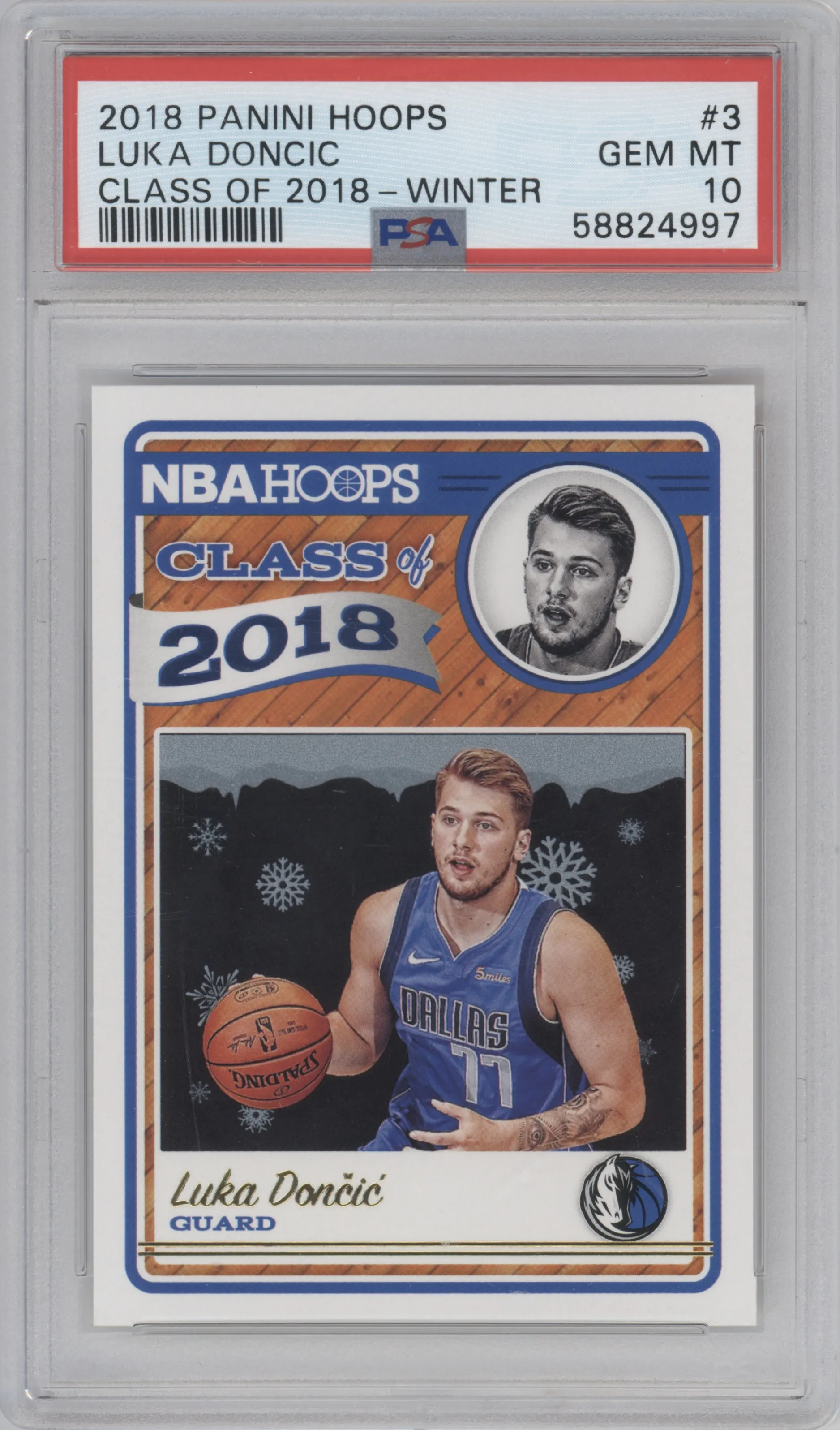 2018 Panini NBA Hoops Class of 2018 Luka Doncic Winter #3 PSA 10