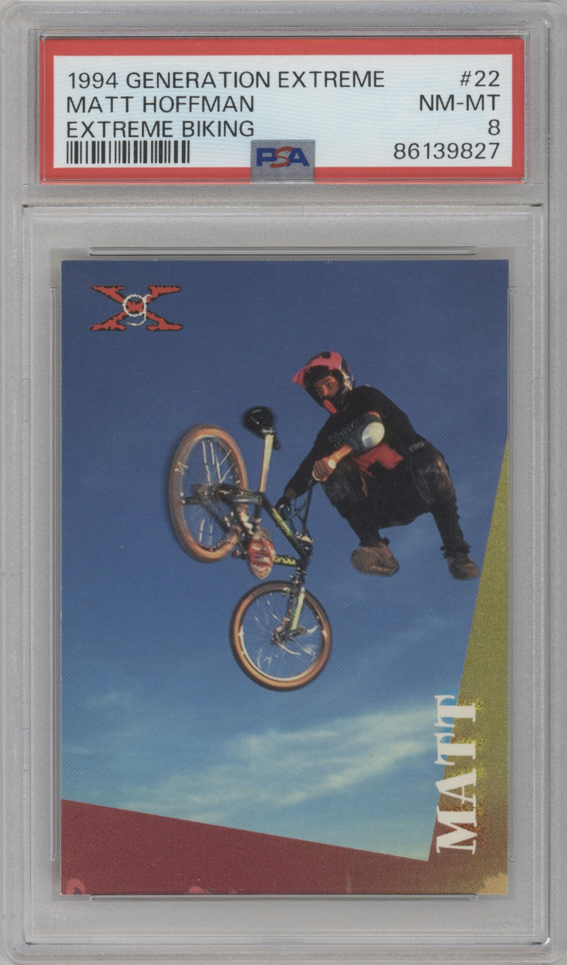 Matt Hoffman from the 1994 Vision Generation Extreme set graded by PSA and given an overall grade of 8.