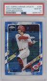 Jonathan India from the 2021 Topps Chrome Update  Sapphire set graded by PSA and given an overall grade of 10.