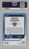 Brock Bowers from the 2024 Donruss set featuring a Blue Scope parallel graded by PSA and given an overall grade of 10.