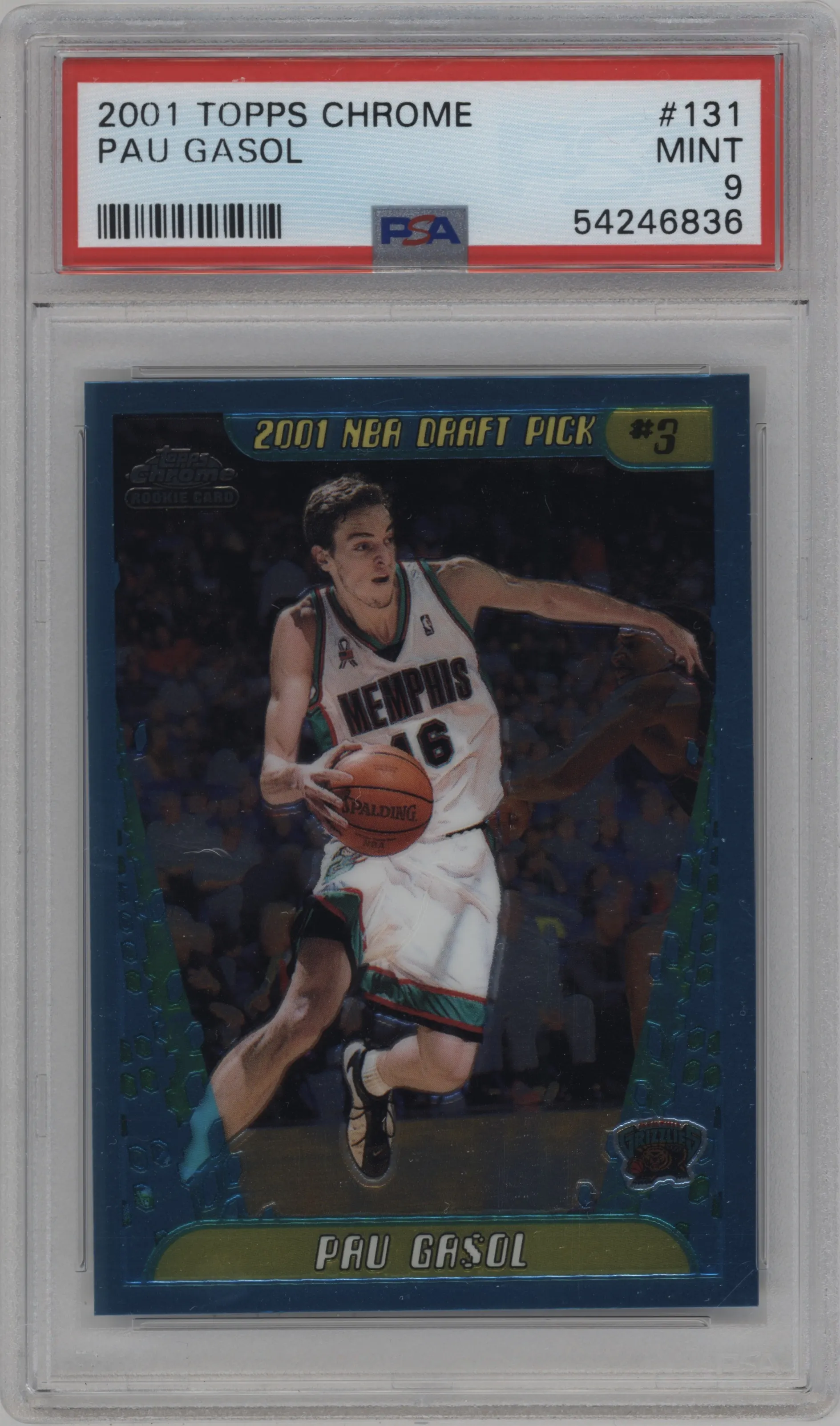 2001 Topps Chrome Pau Gasol PSA 9