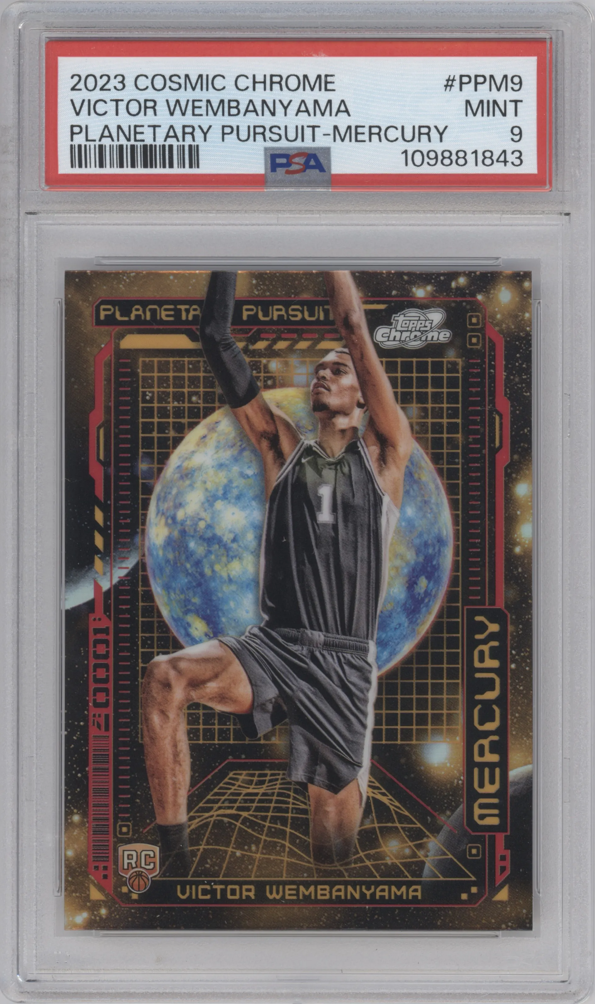 2023 Topps Chrome Cosmic Planetary Pursuit Mercury Victor Wembanyama #PPM-9 PSA 9