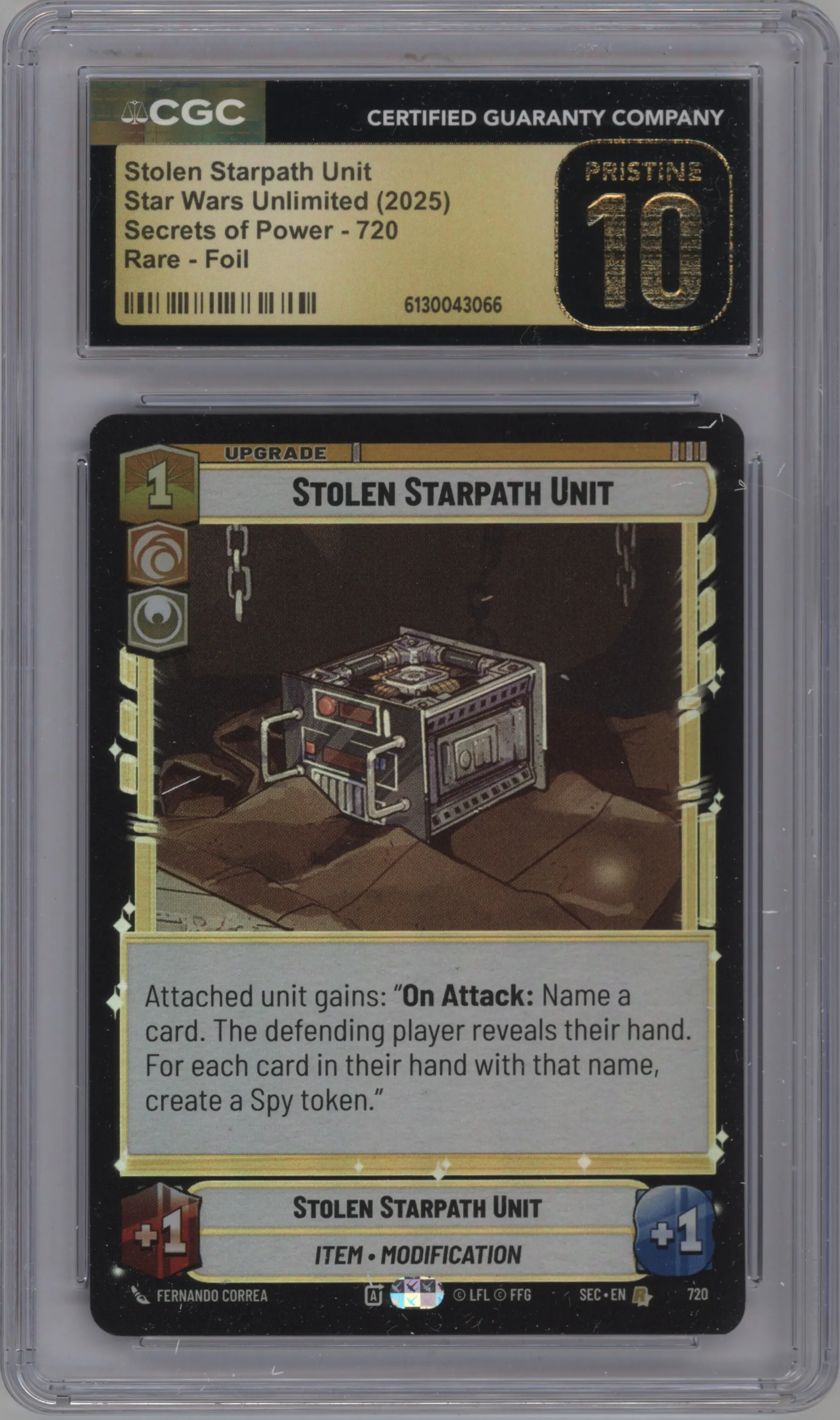 2025 Star Wars: Unlimited Secrets of Power Stolen Starpath Unit Foil CGC 10
