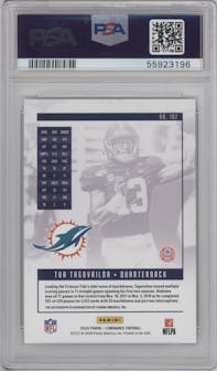 Tua Tagovailoa from the 2020 Panini Luminance set graded by PSA and given an overall grade of 9.