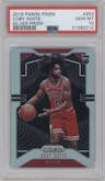 Coby White from the 2019-20 Panini Prizm set featuring a Silver Prizm parallel graded by PSA and given an overall grade of 10.