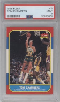 Tom Chambers from the 1986-87 Fleer set graded by PSA and given an overall grade of 9.