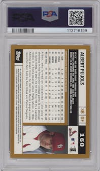 Albert Pujols  from the 2002 Topps set featuring a Variation parallel graded by PSA and given an overall grade of 10.