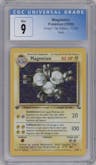 Magneton from the 1999 Pokemon set graded by CSG and given an overall grade of 9.