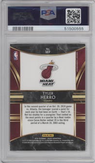 Tyler Herro from the 2019-20 Panini Select set graded by PSA and given an overall grade of 10.