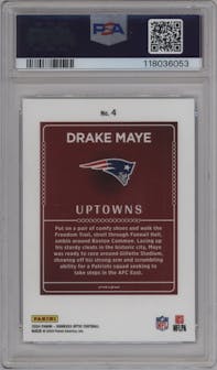 Drake Maye from the 2024 Donruss Optic set graded by PSA and given an overall grade of 9.