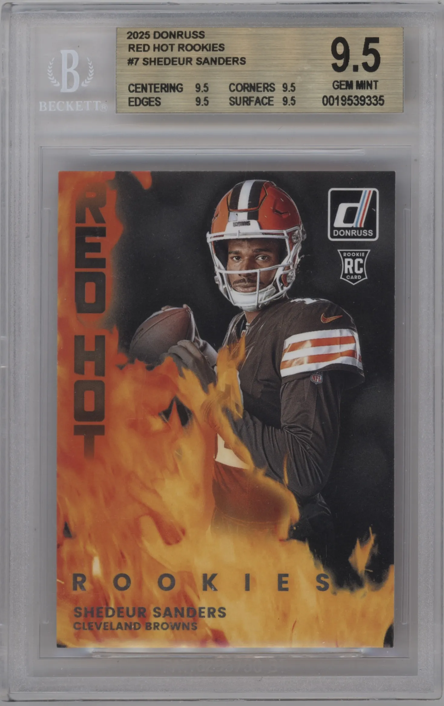 2025 Panini Donruss Red Hot Rke. Shedeur Sanders BGS 9.5