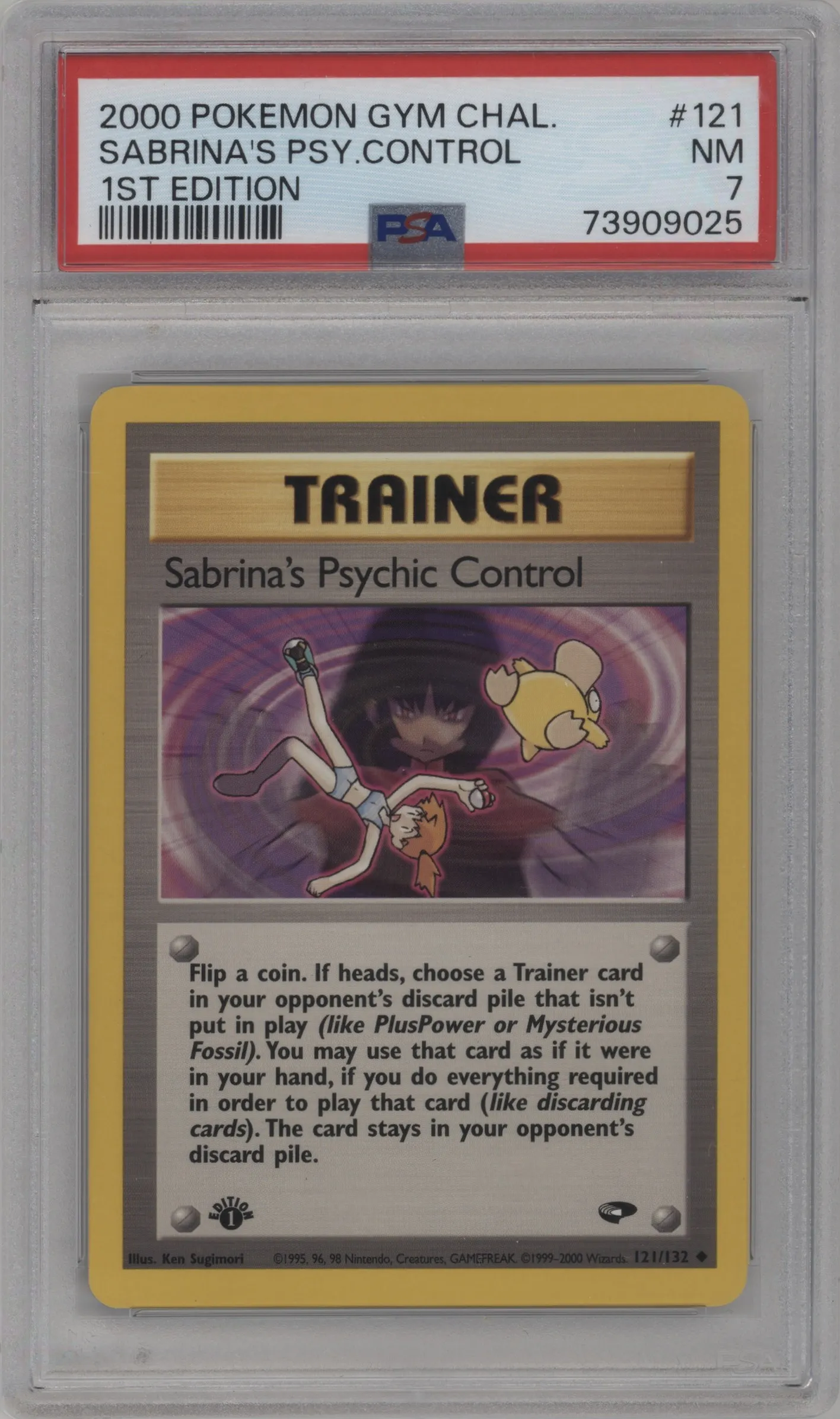 2000 Pokemon GH Gym Challenge Sabrina's Psychic Control #121 PSA 7
