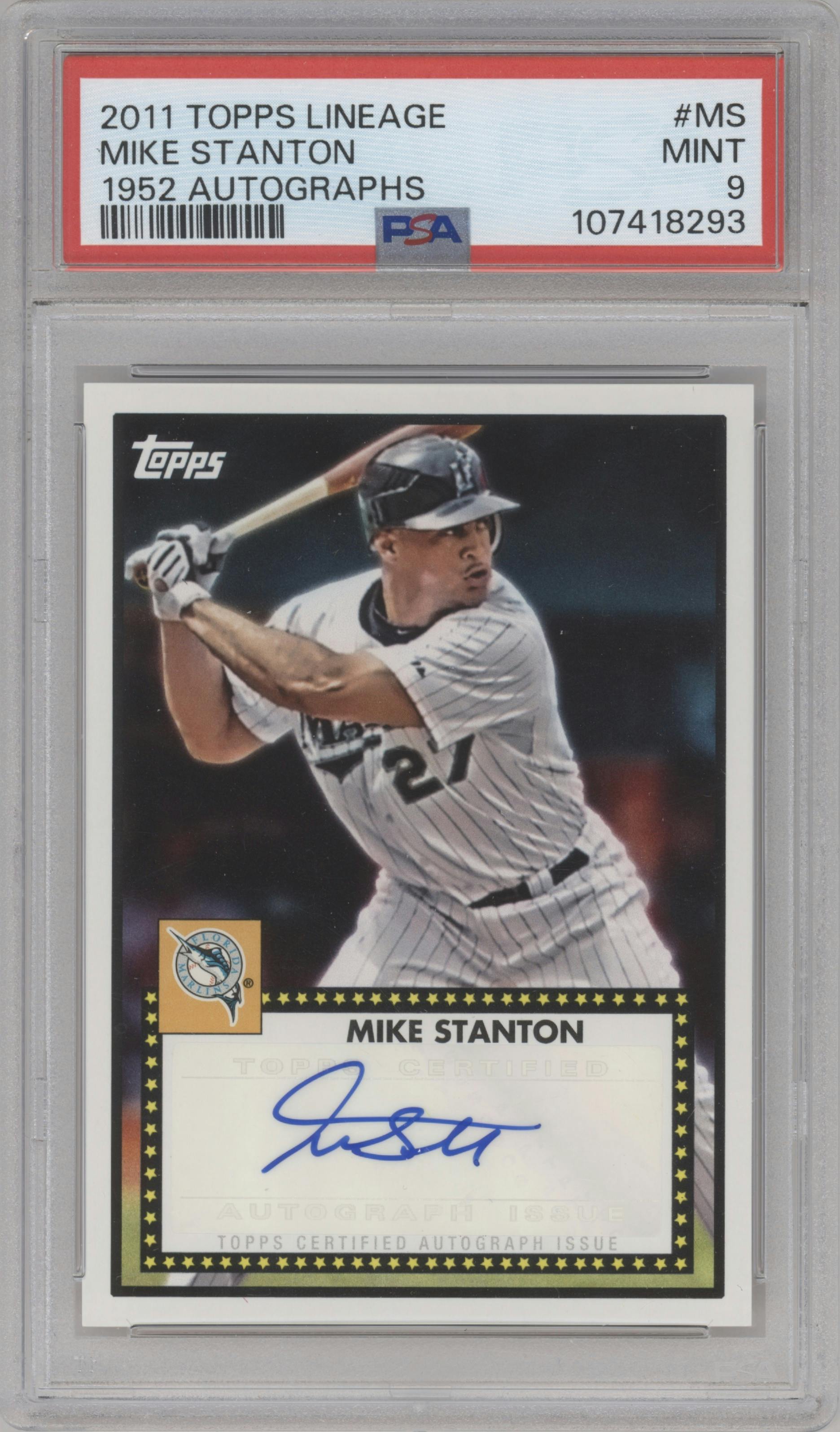 Mike Stanton from the 2011 Topps Lineage set graded by PSA and given an overall grade of 9.