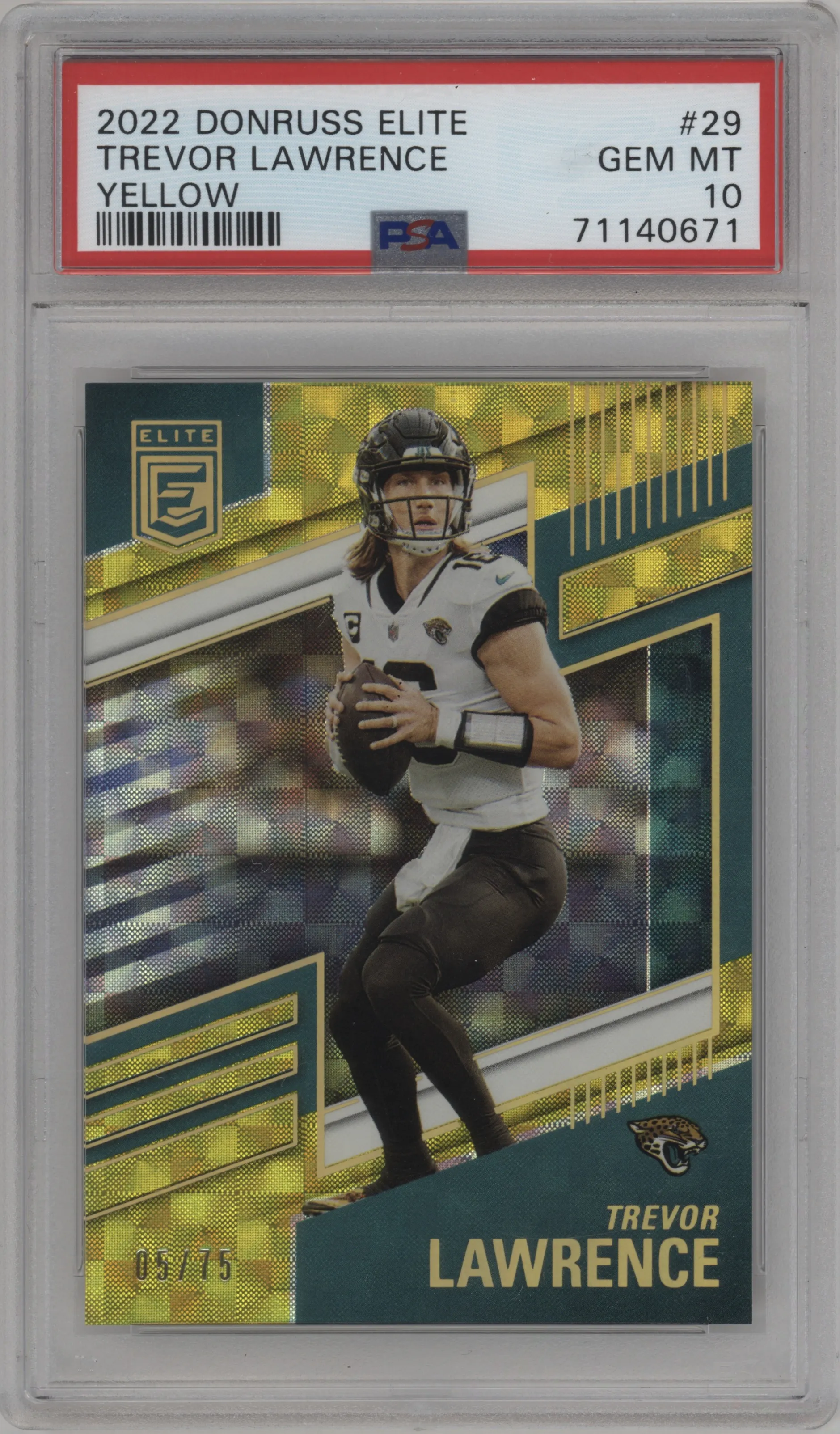 2022 Panini Donruss Elite Trevor Lawrence Yellow #29 PSA 10
