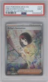 Erika's Invitation from the 2023 Pokemon SV set graded by PSA and given an overall grade of 9.