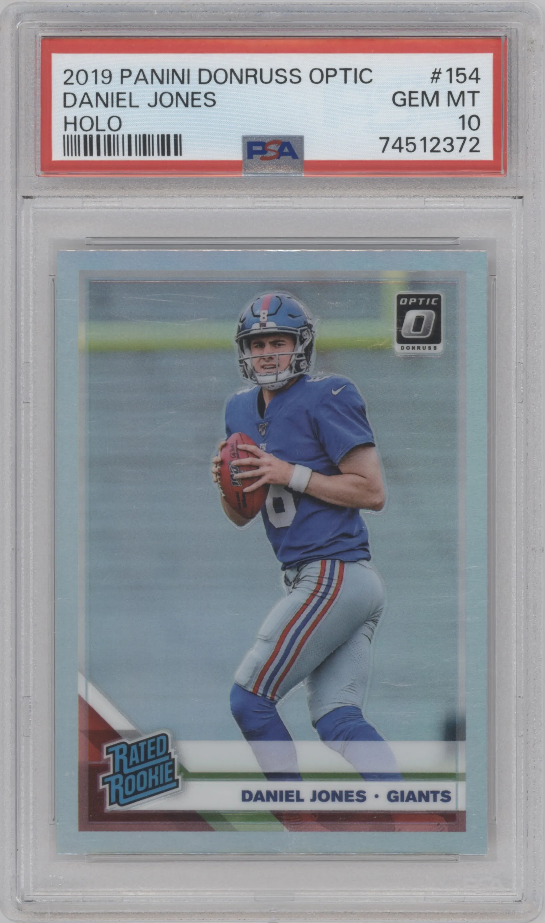 2019 Panini Donruss Optic Rated Rookie Daniel Jones Holo #154 PSA 10