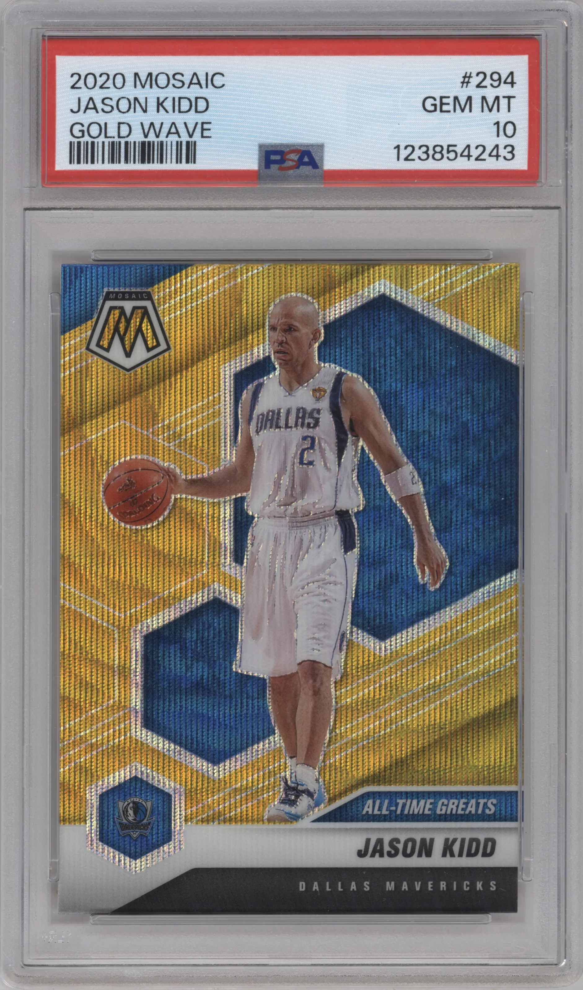 2020 Panini Mosaic Jason Kidd Gold Wave #294 PSA 10