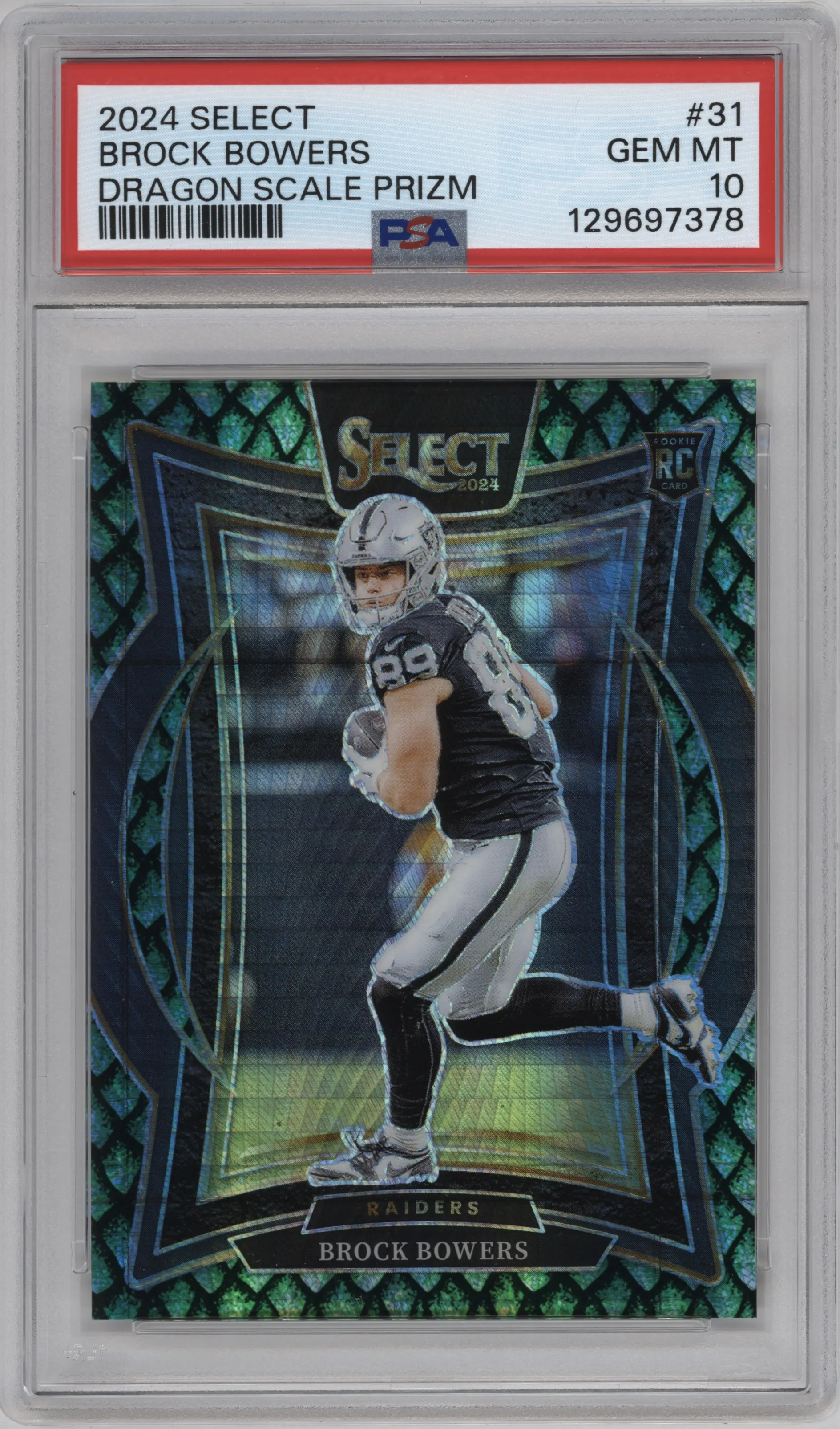 2024 Panini Select Brock Bowers Dragon Scale #31 PSA 10