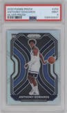 Anthony Edwards from the 2020-21 Panini Prizm set featuring a Silver Prizm parallel graded by PSA and given an overall grade of 9.
