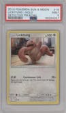 Lickitung from the 2019 Pokemon S&M  set graded by PSA and given an overall grade of 9.