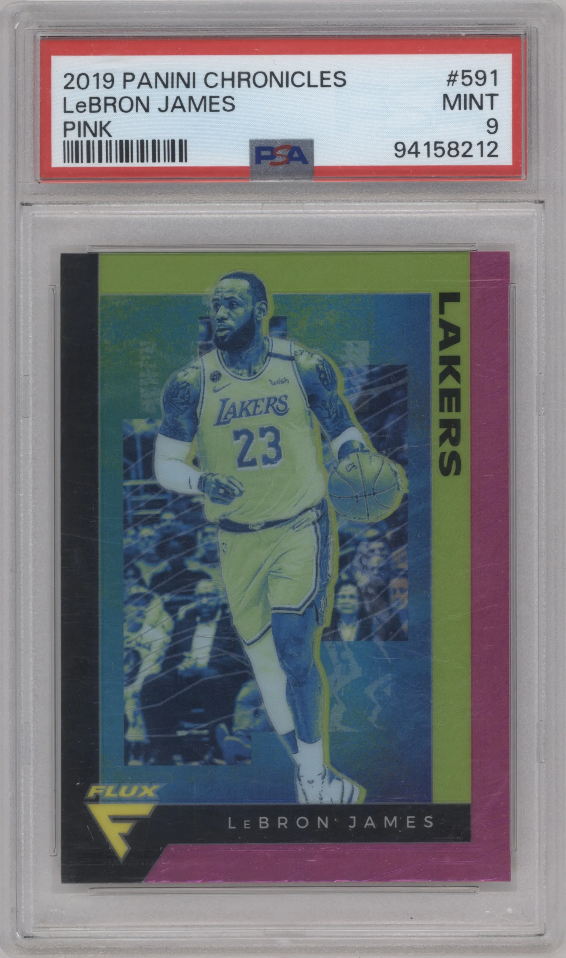 2019 Panini Chronicles Flux LeBron James Pink PSA 9
