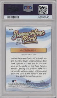 Elly De La Cruz from the 2024 Topps Chrome set graded by PSA and given an overall grade of 10.