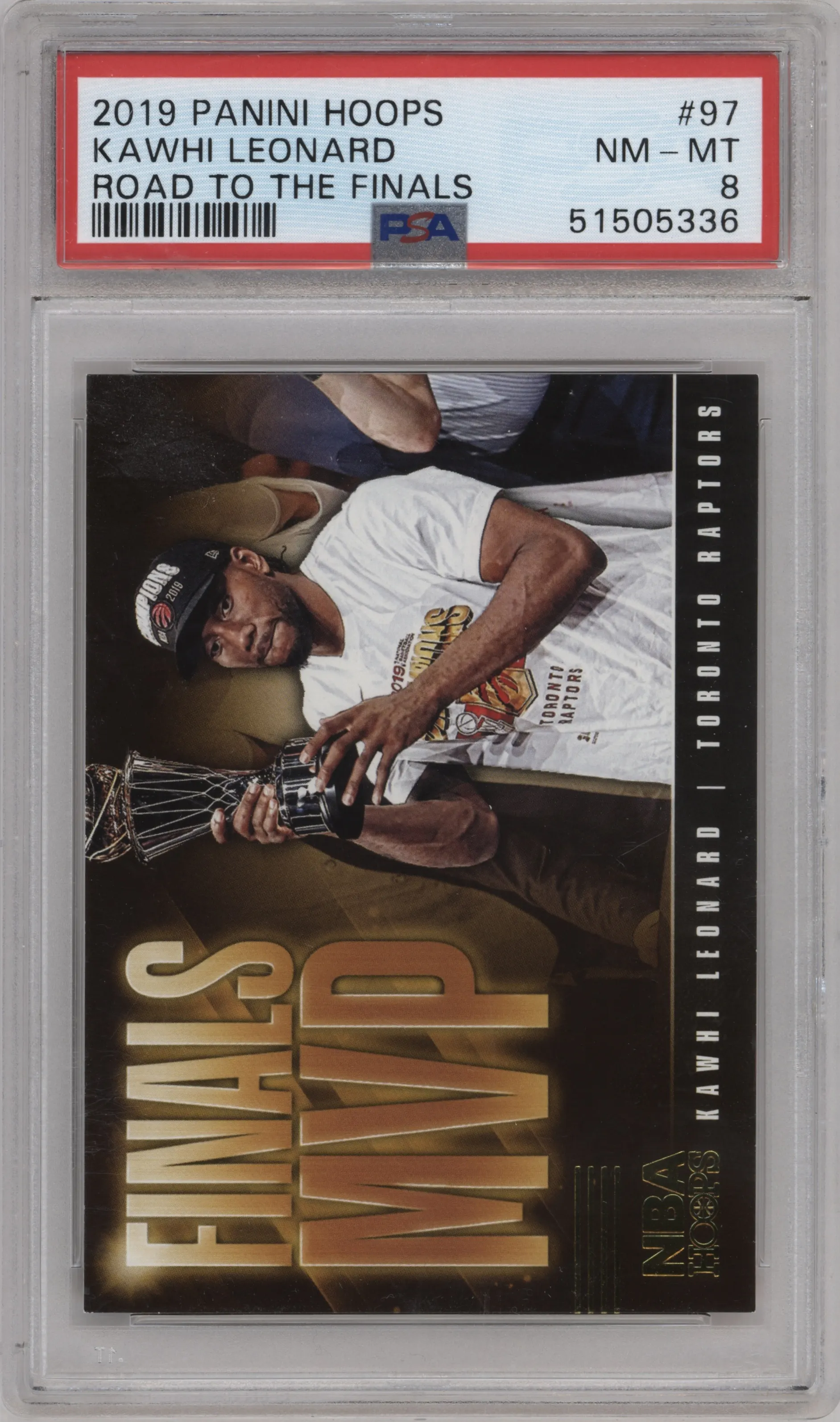 2019 Panini NBA Hoops Finals MVP Kawhi Leonard PSA 8