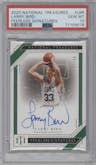 Larry Bird from the 2020-21 Panini National Treasures set graded by PSA and given an overall grade of 10.