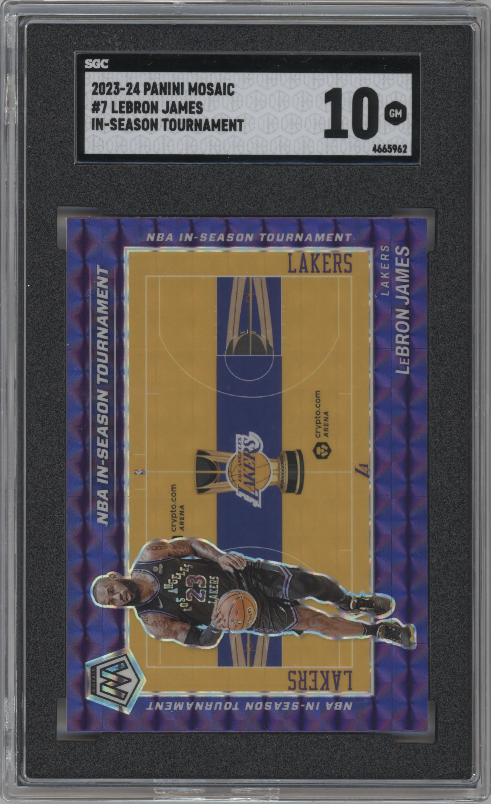 2023 Panini Mosaic In-Season Tournament LeBron James #7 SGC 10