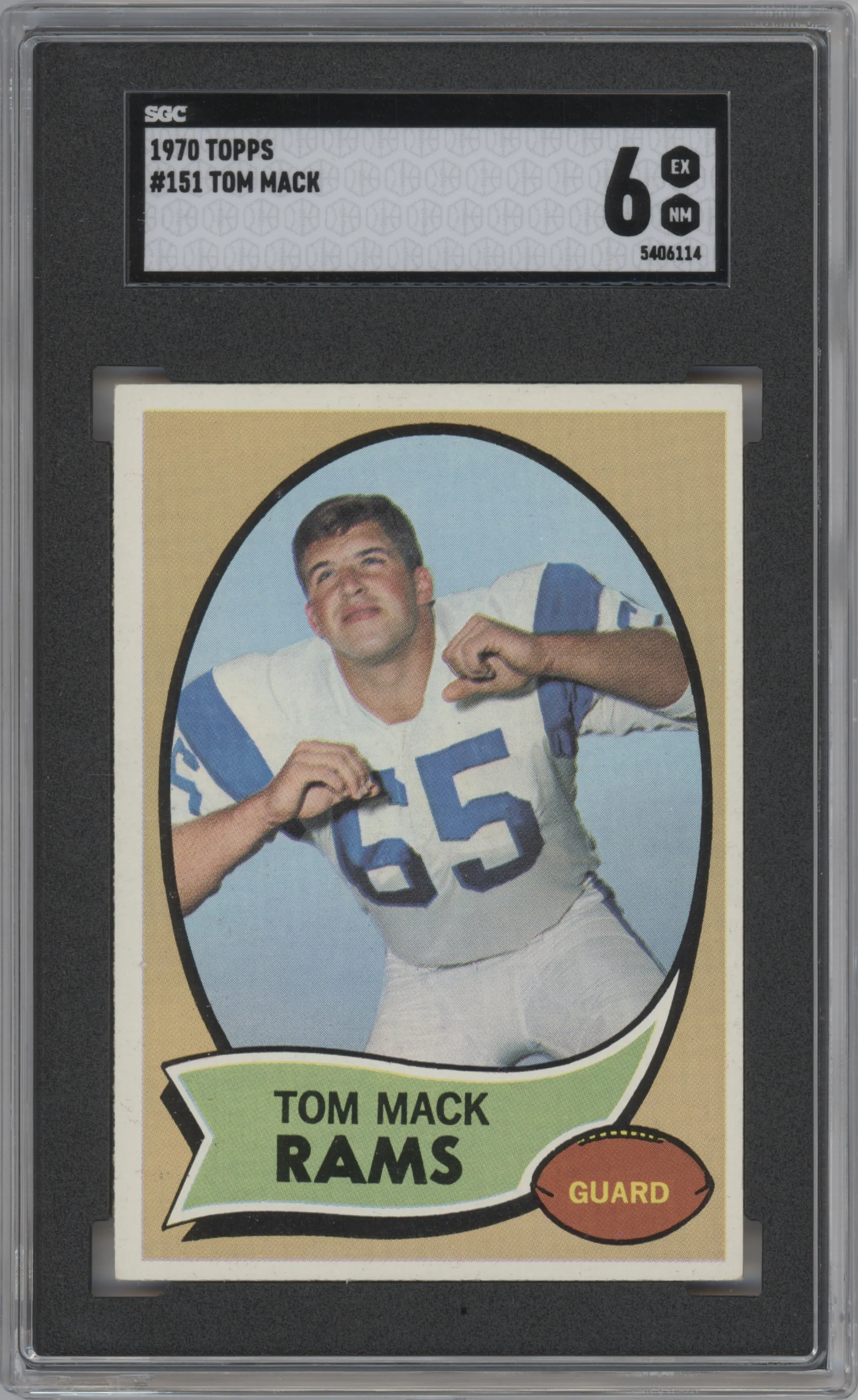 1970 Topps Tom Mack SGC 6