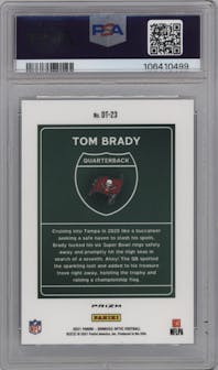 Tom Brady from the 2021 Panini Donruss Optic set graded by PSA and given an overall grade of 9.