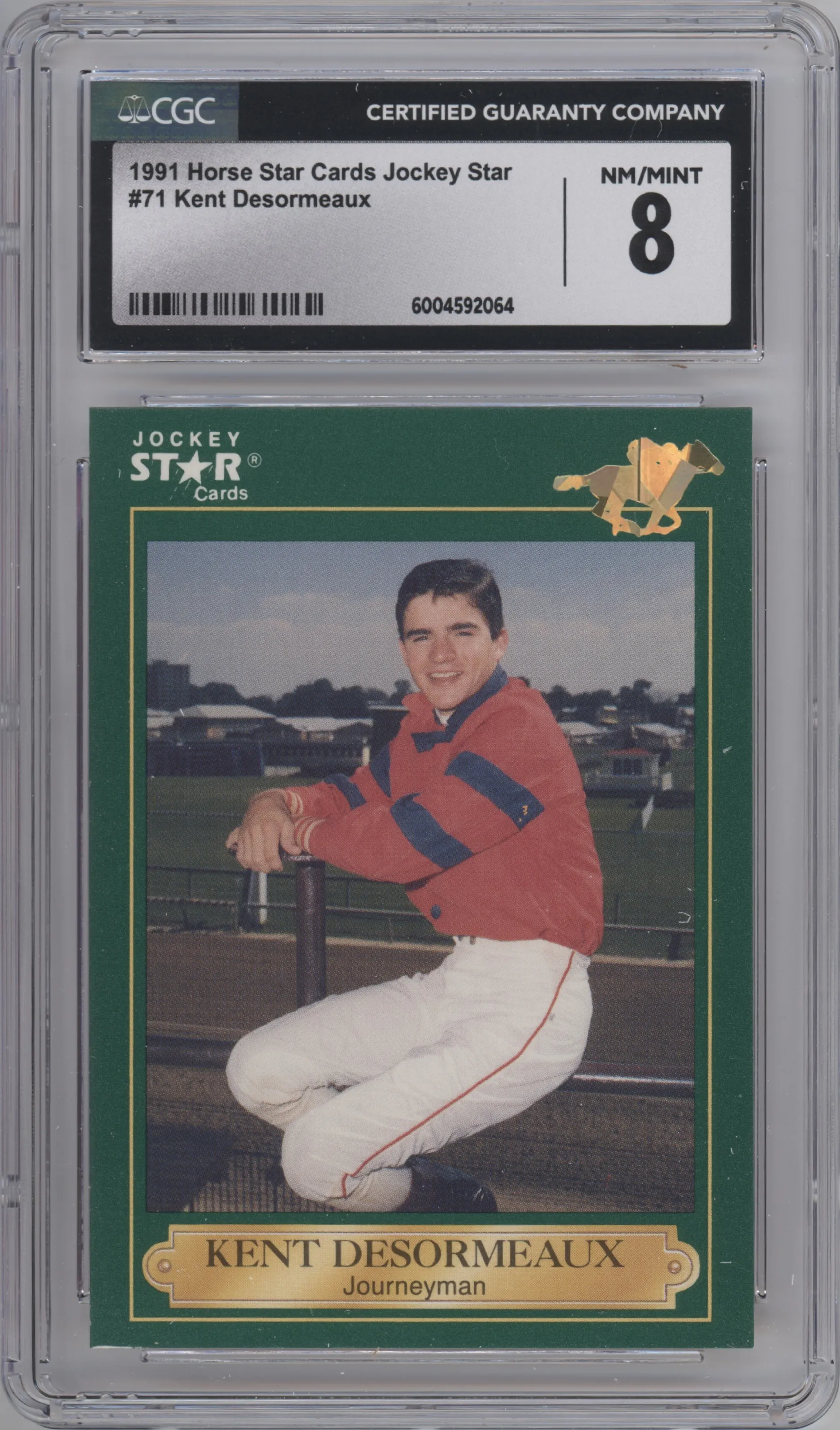 Kent Desormeaux from the 1991 Jockey Star Jockeys set graded by CSG and given an overall grade of 8.