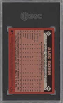 Alec Bohm from the 2021 Topps Chrome set graded by SGC and given an overall grade of 10.