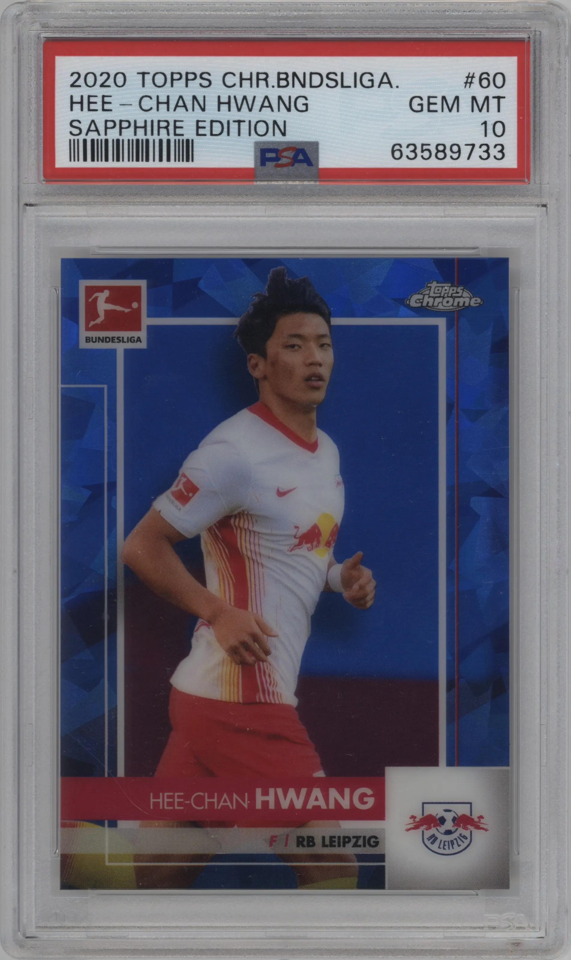 2020 Topps Chrome Sapphire Edition Bundesliga Hee-chan Hwang PSA 10