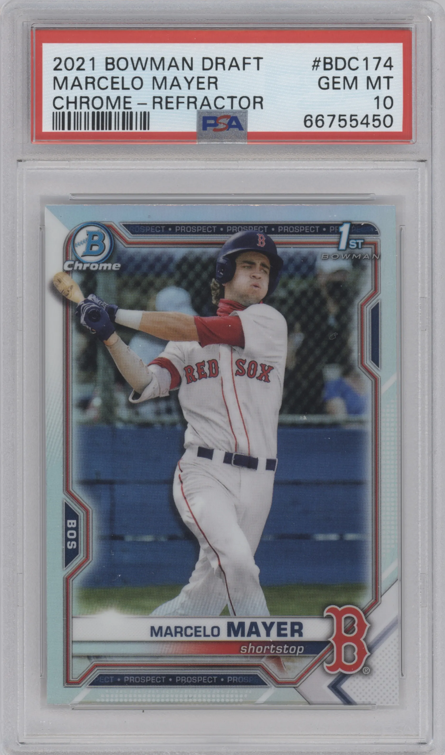 2021 Bowman Draft Chrome Marcelo Mayer Refractor PSA 10