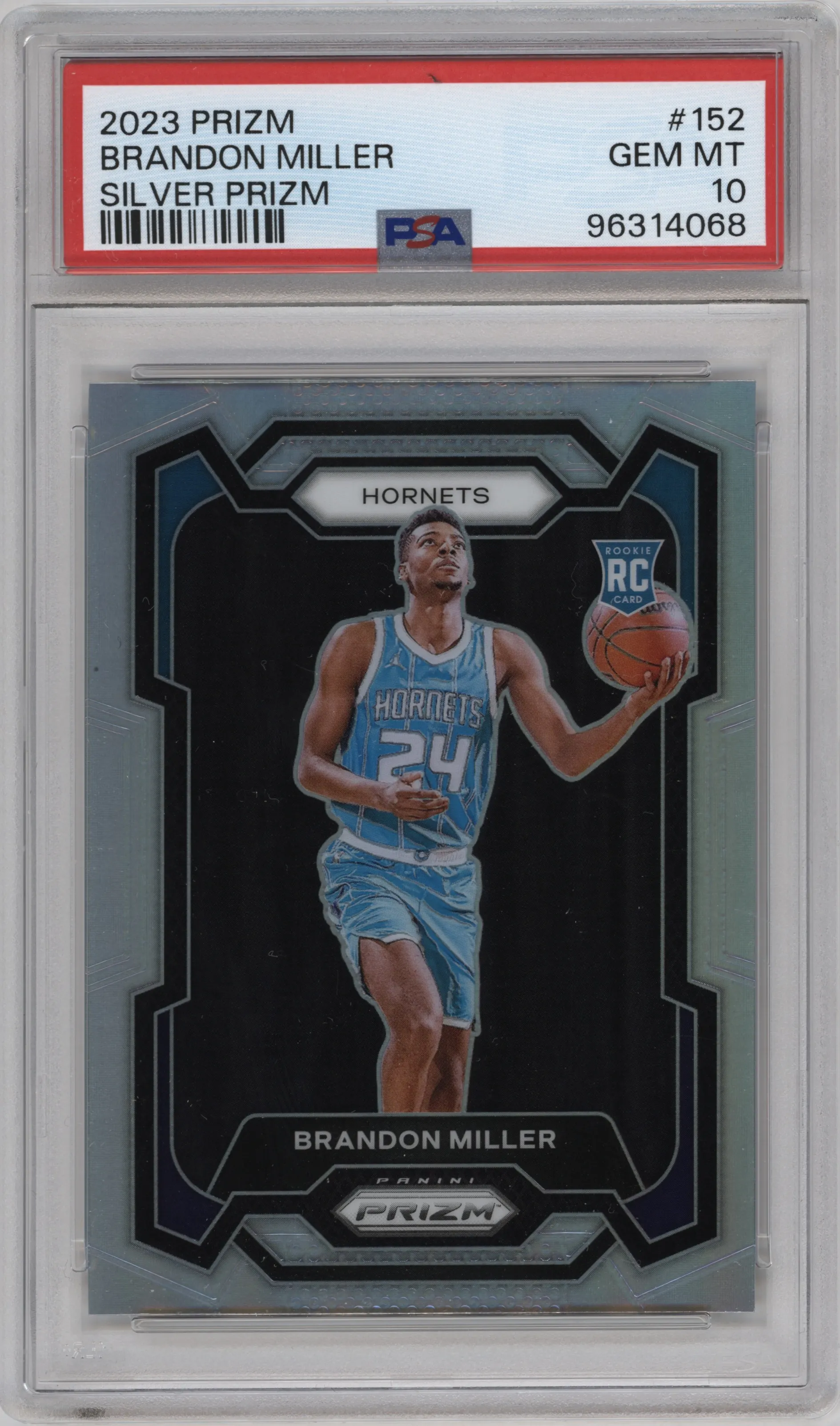 2023 Panini Prizm Brandon Miller Silver Prizm #152 PSA 10